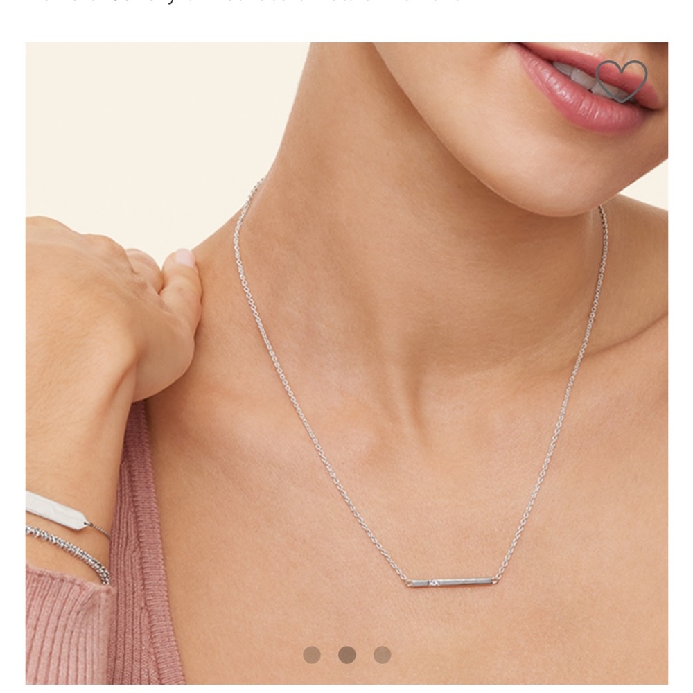 Silver Diamond Bar Pendant